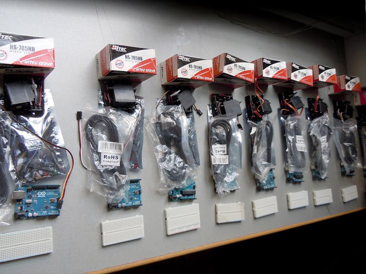 Arduino kits to be used by each team (Photo: Alexandros Kallegias)