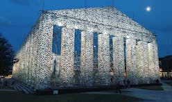 'The Parthenon of Books' is constructed with 100,000 banned books at historic Nazi book burning site