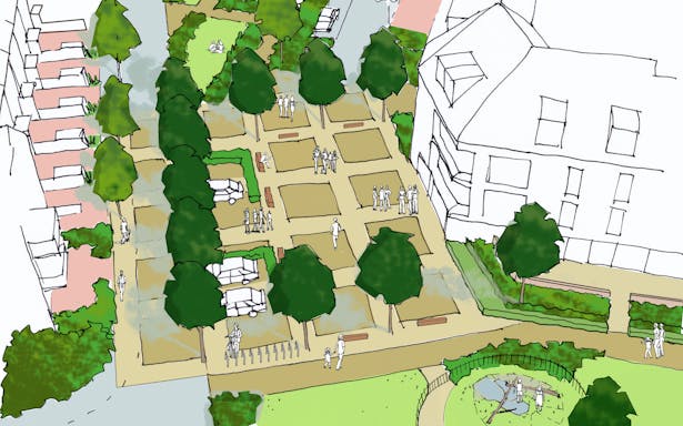 Oxford Stadium Residential Development Plaza Sketch