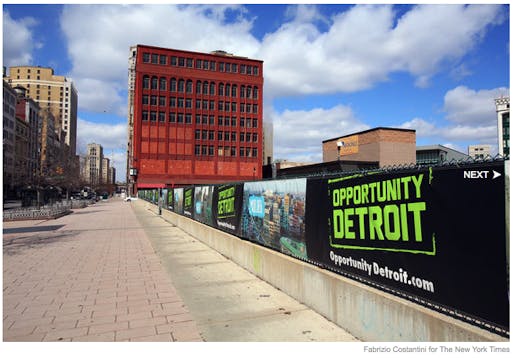 Mr. Gilbert has branded his real estate push Opportunity Detroit