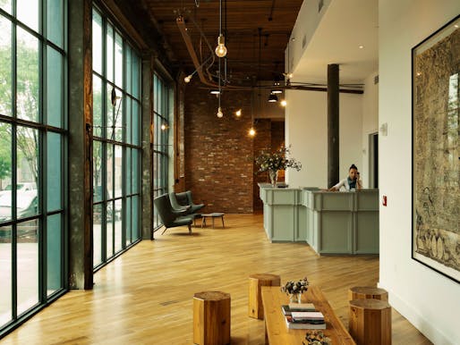 The Wythe Hotel by Workstead (interior + lighting design). Photo © Workstead