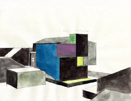 A watercolor by ZellnerandCompany entitled 'House Two'. Credit: ZELLNERandCompany