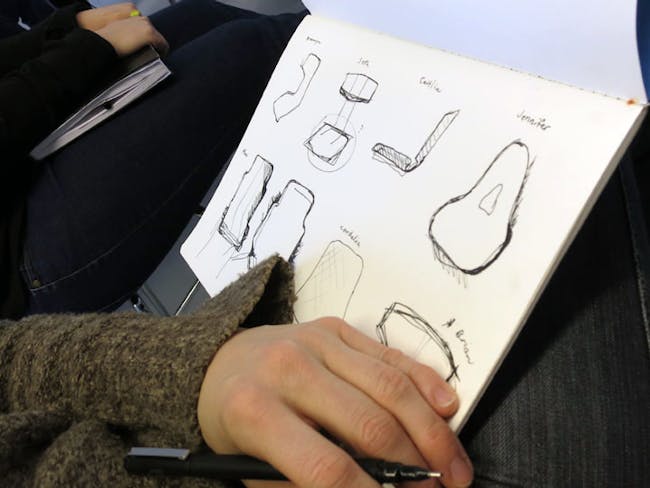 Julie Scheu sketching our designs