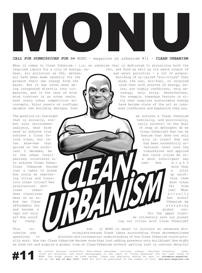 Mr. Clean features in the call for submissions poster for MONU #11, Summer 2009. © MONU