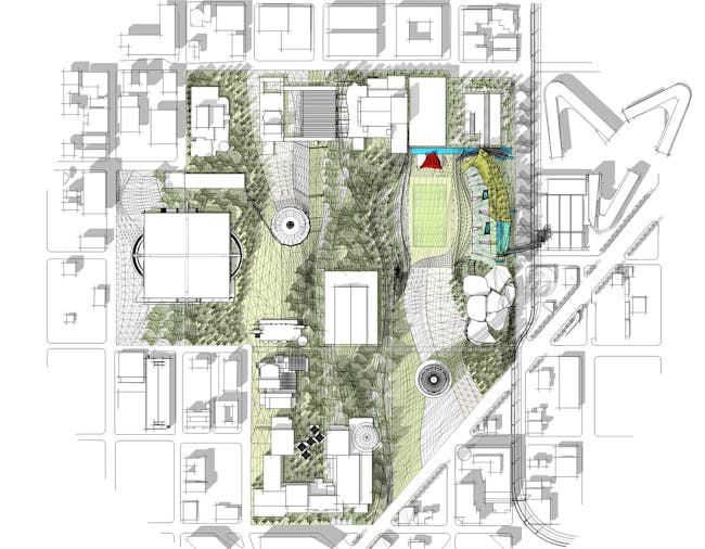 Site plan (Image: Koning Eizenberg Architecture/ARUP)