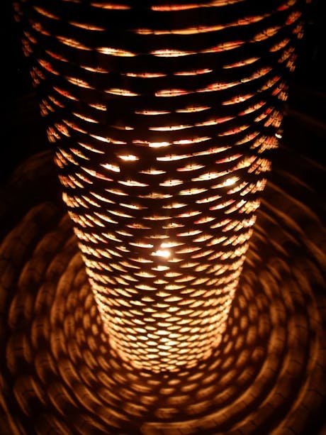 Sculptural lighting made from aluminum cans