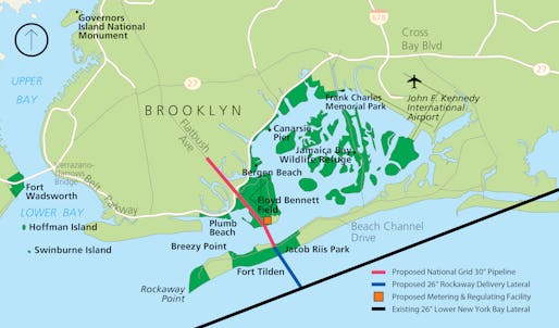 Controversy has arisen over a planned pipeline that would stretch under the Rockaways. Credit: Williams