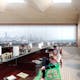 The Chicago skyline can be seen at the top-floor reading room of the new complex 