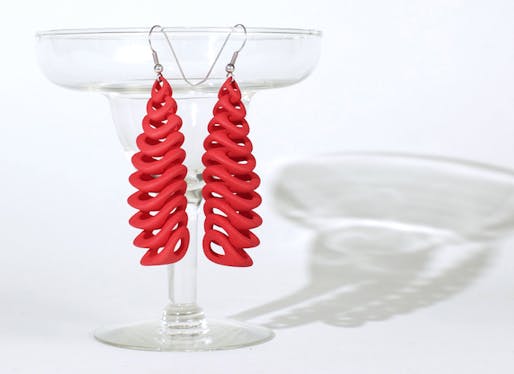 Paco Levine's 3D printed contest entry, 'Teton Earrings'