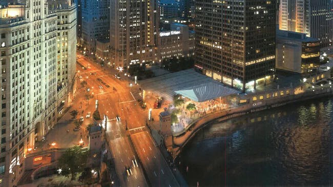 The renderings for Apple's new Foster and Partners-designed Chicago flagship store reveal a regionalist twist. Credit: Chicago Department of Planning and Development