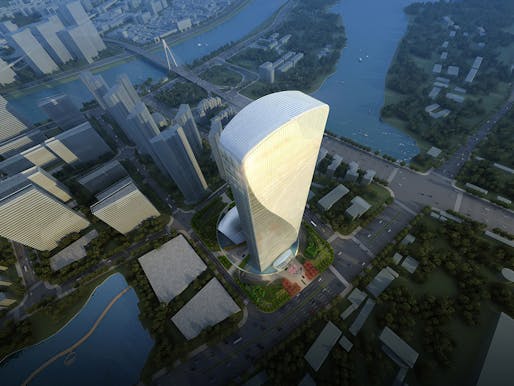 Aerial view of Qintai Center (Image: Adrian Smith + Gordon Gill Architecture)