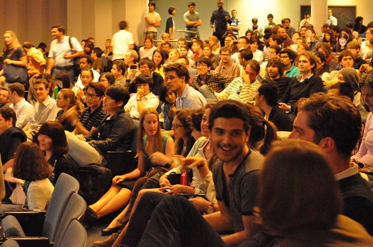 Student audience at a Peter Eisenman lecture. Image courtesy of GSAPP. 