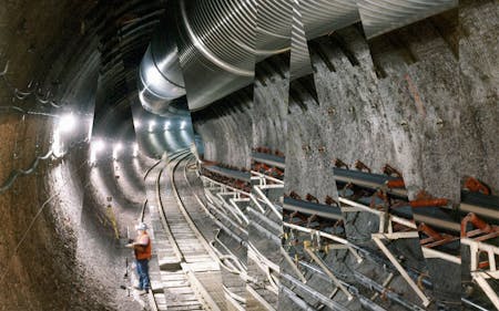 Inside the Yucca Mountain nuclear waste repository.