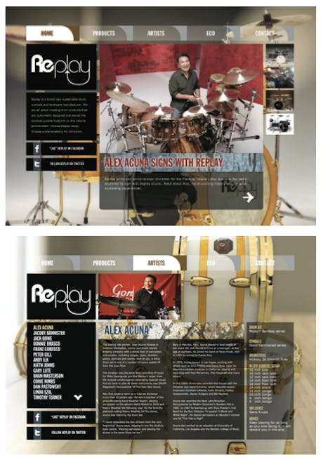 Replay Drums Website