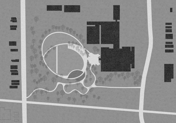 Plan of the proposed pavilion in Garfield Park. Courtesy Dellekamp Arquitectos.