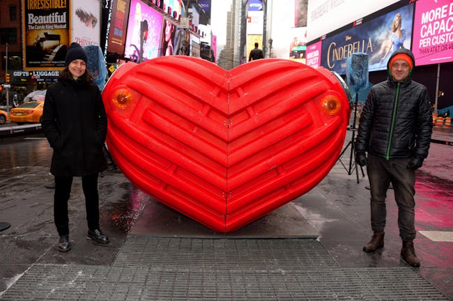 2015 Times Square Valentine Design winner, 'HeartBeat' by Stereotank. Photo Credit: Clint Spaulding for @TSqArts