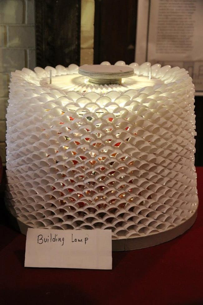 Future Voices Finalist: Building Lamp (made from plastic spoons) by Rubin Gurung
