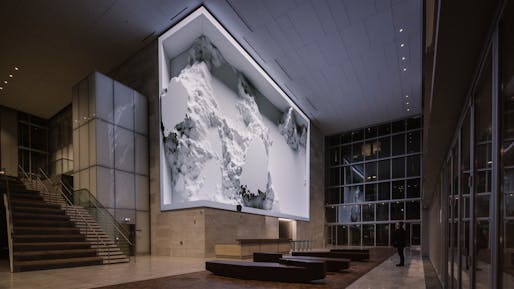 An installation view of "Virtual Depictions: San Francisco," a new "data sculpture" by Refik Anadol. Courtesy of the artist.
