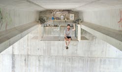 A self-taught designer builds a secret work studio on the underside of a bridge