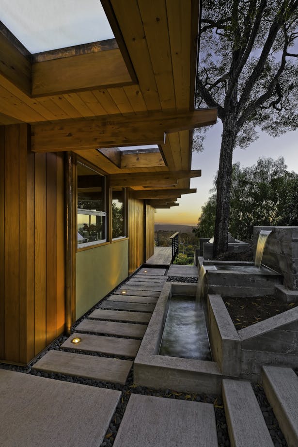 1950’s mid century modern hillside home. full restoration | addition | modernization. board formed concrete | clear wood finishes | mid-mod style.