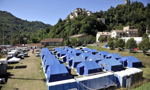 Tent camp in Arquata del Tronto for people displaced by the earthquake. Cristiano Chiodi/EPA, via theguardian.com
