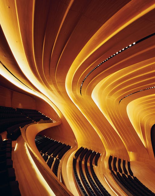 Shortlisted in Culture: Heydar Aliyev Center by Zaha Hadid Architects (UK); Photo: Helene Binet