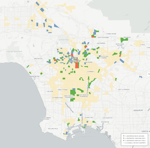 The Urban Displacement Project on gentrification and displacement in urban communities is a joint research effort of UCLA and UC Berkeley. (Image via urbandisplacement.org)