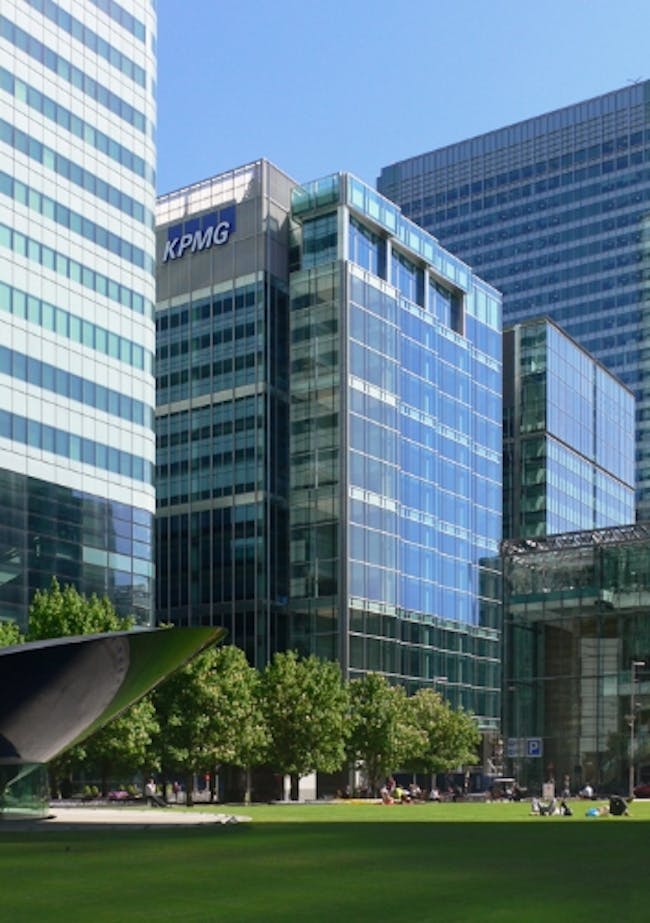 KPMG's new headquarters, located at Canary Wharf, was designed by KPF.