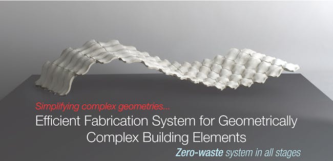 Global Holcim Innovation 3rd prize 2012: Efficient fabrication system for geometrically complex building elements, London, UK by Povilas Cepaitis, AA School of Architecture, United Kingdom in collaboration with LLuis Enrique, Diego Ordoñez and Carlos Piles, AA School of Architecture, United Kingdom: Simplifying complex geometries. (Image © Holcim Foundation)