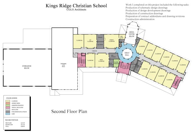 Kings Ridge Christian School-second floor plan