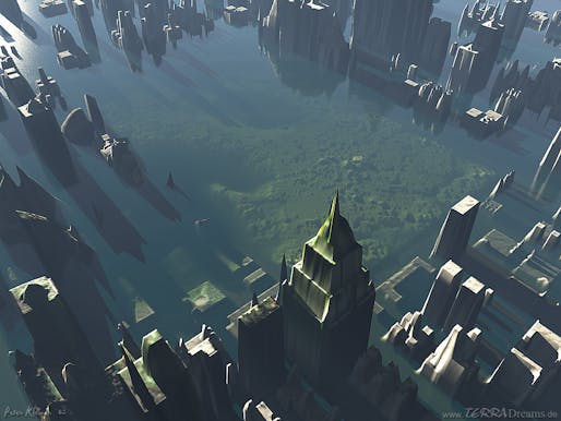 According to some, our current goals to fight global warming may not be enough. Image: An artist's imagining of a flooded New York City. Credit: Andrea Della Adriano/Flickr