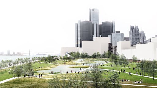 Detroit East Riverfront Framework Plan, Detroit | Skidmore, Owings & Merrill LLP. Image © SOM.