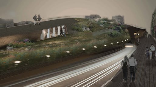 First Prize Winner of the d3 Natural Systems 2012 competition: Infrastructure Flows: Brooklyn-Queens Expressway by Young Bum Kim, Hung Kit Yuen (South Korea / Hong Kong)