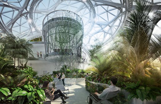 Renderings of the spheres at Amazon that show what the interiors are expected to look like. When they open in early 2018, the spheres will be packed with a plant collection worthy of top-notch conservatories. Image courtesy of NBBJ.