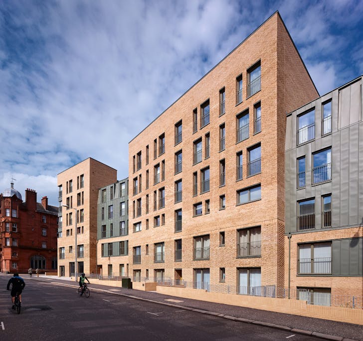 Development for Sanctuary Scotland Housing Association 'contemporary tenement' housing in Anderston, Glasgow, courtesy of Collective Architecture.