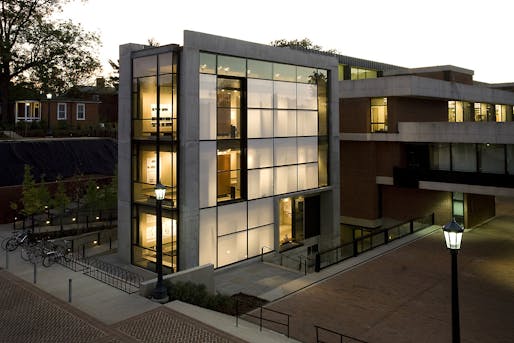 2023 Arnold W. Brunner Memorial Prize winner W. G. Clark's Campbell Hall East Addition, University of Virginia, 2008. Photo by Scott Smith.  