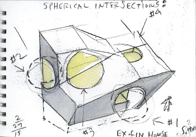 Watercolor of the Ex of In House by Steven Holl. Image courtesy of Steven Holl Architects.