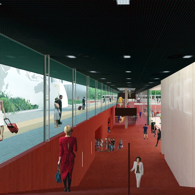 Descending into the underground landscape between the C-City facilities. Image courtesy of Shift Architecture Urbanism. 