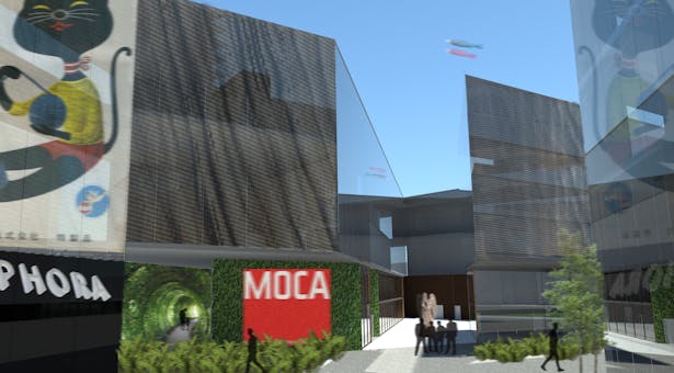 MOCA Geffen Addition Render View from the Tower 