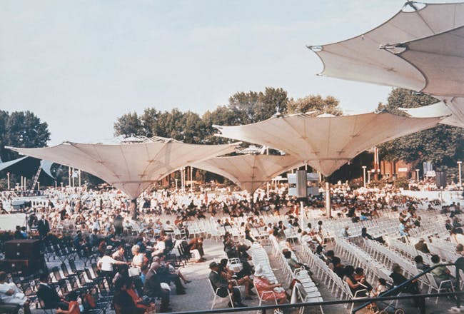 Large Umbrellas at the Federal Garden Exhibition, 1971, Cologne, Germany. Photo © Atelier Frei Otto Warmbronn