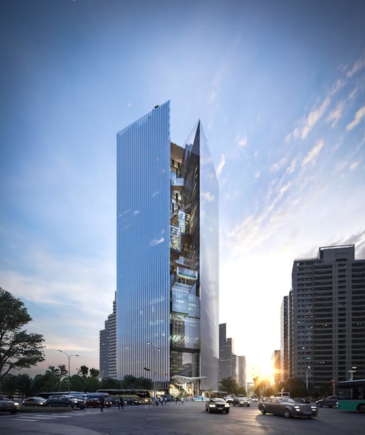 Commercial Bank Headquarters Project by Aedas, located in Taichung, TW. Image: Aedas.
