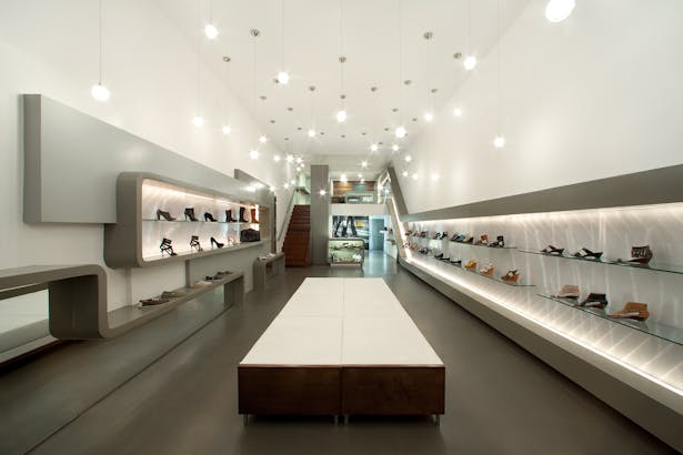 high-end custom retail space. minimalist design | stylistic merchandising + product display. 1,764 sq ft