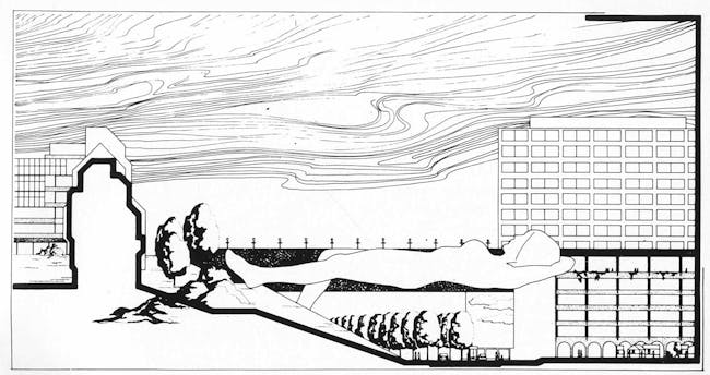 La Cambre students, 'Projet d’aménagement de la vallée du Maelbeek,' 1971–73, Brussels, Belgium. Courtesy of Archives d’Architecture Moderne, Brussels. From the 2016 Individual Grant to Isabelle Doucet for 'Counter-Projects: Revisiting the Radical Potential of Architecture, 1965–1980.'