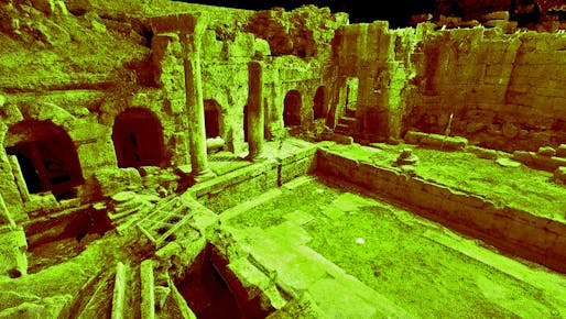 Laser scan data of the Peirene Fountain at Ancient Corinth in Greece. Image: CyArk.
