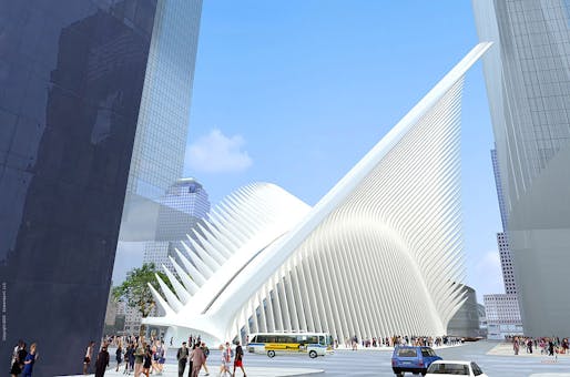 An early rendering of the WTC Hub. Credit: Santiago Calatrava via wikimedia.org