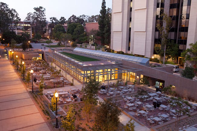 Education Award: University of California Los Angeles Court of Sciences Student Center, Design Architect: Taal Safdie, Ricardo Rabines, Susan Richard Design Architect Firm: Safdie Rabines Architects