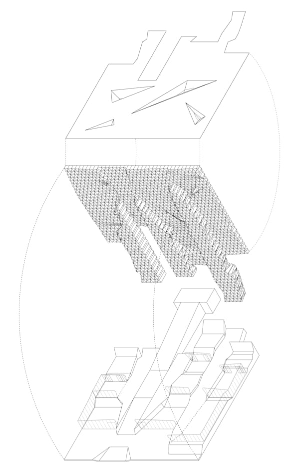 structural axonometric drawing