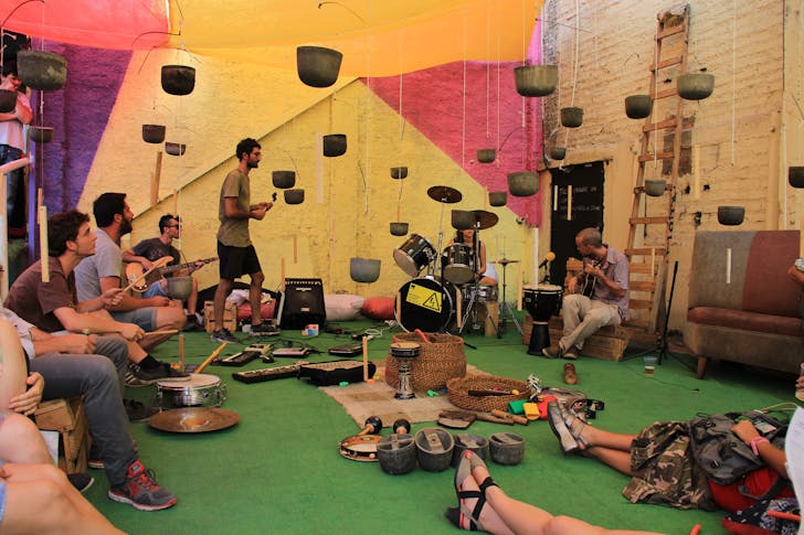 Another 'institution' of 'La Ocupación' was a space for collaborative music-making. Credit: TOMA