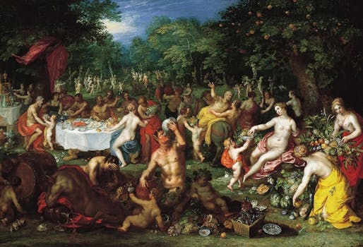 "A Bacchanal" by Jan Brueghel the Elder and Hendrik van Balen. via wikipedia.com