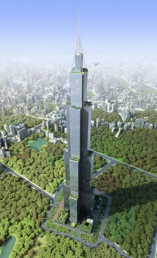 Rendering of Sky City in Changsha, China, in all its 220-story glory. Image via Wikipedia.